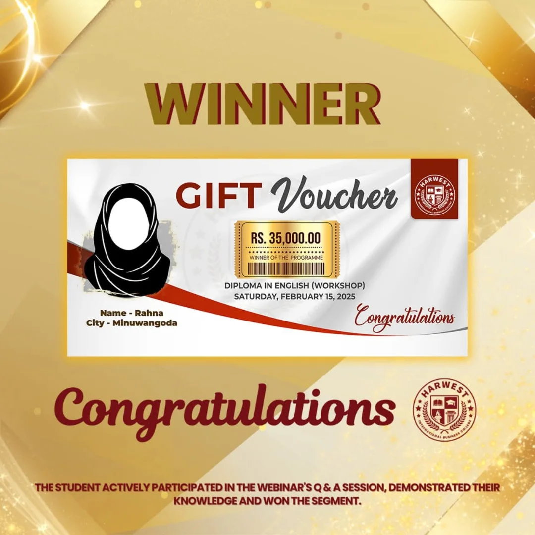 Diploma in English Workshop Winner
