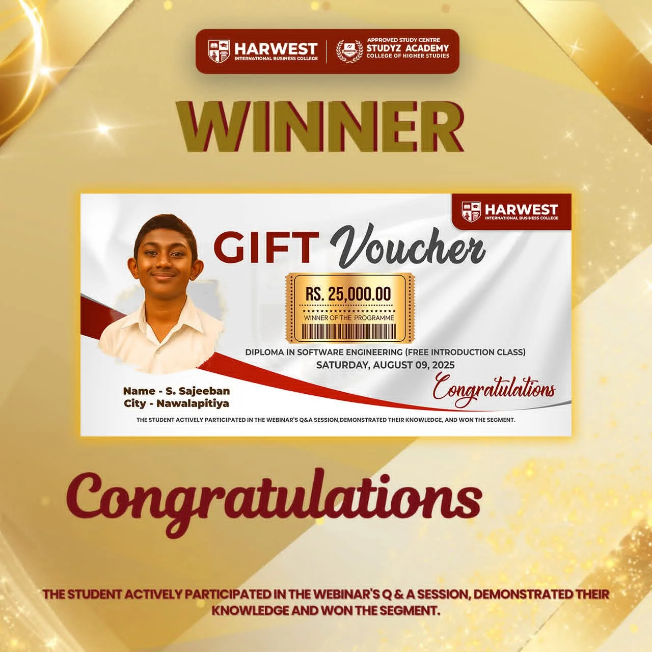 Diploma in software engineering ( Free Introduction Class) Winner