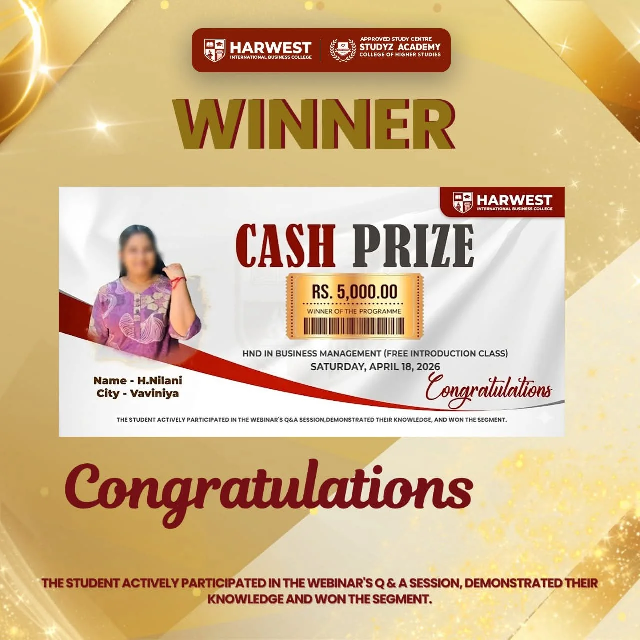 FREE CAREER MENTORING PROGRAMME WINNER 